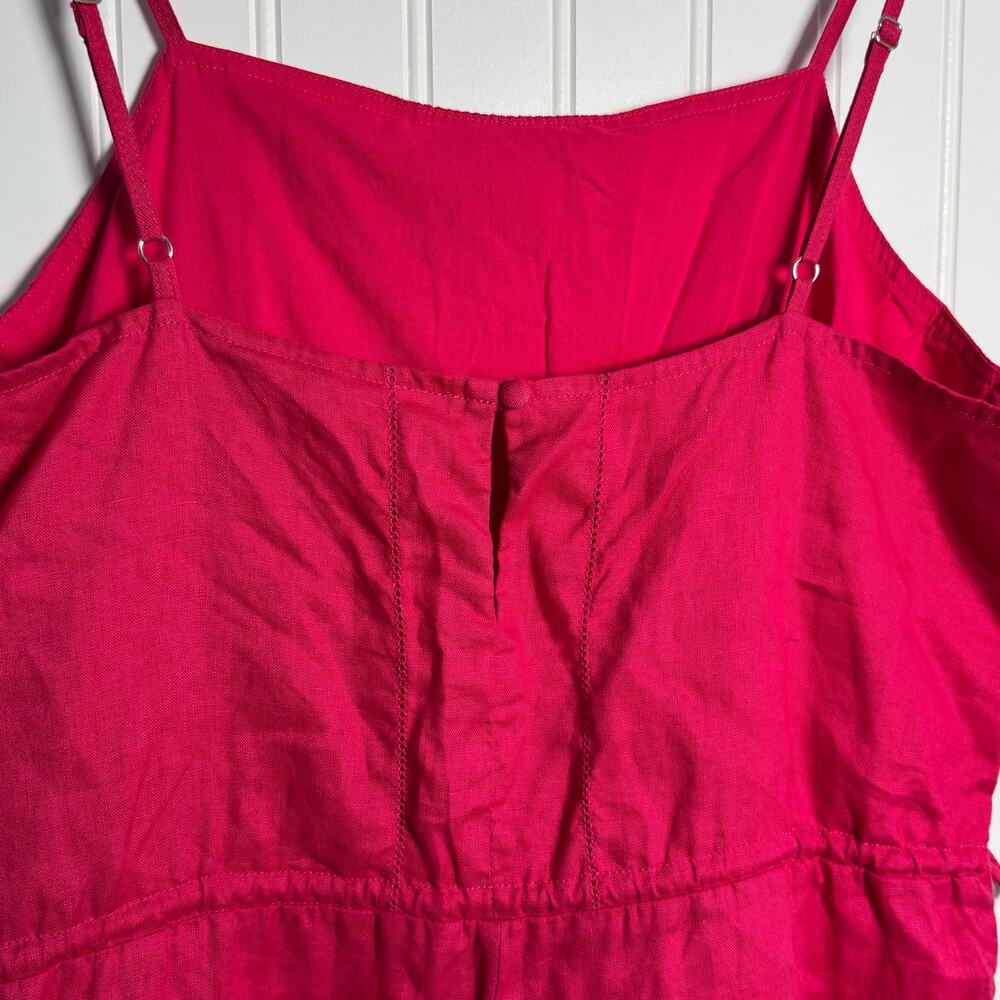 Magaschoni 100% Linen Hot Pink Jumpsuit Women’s Size Medium - Picture 7 of 10